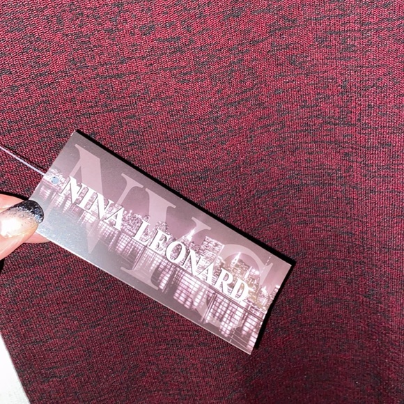 Nina Leonard Wine Red Bell Sleeve Ribbed Sweater Dress NWT - Picture 8 of 12